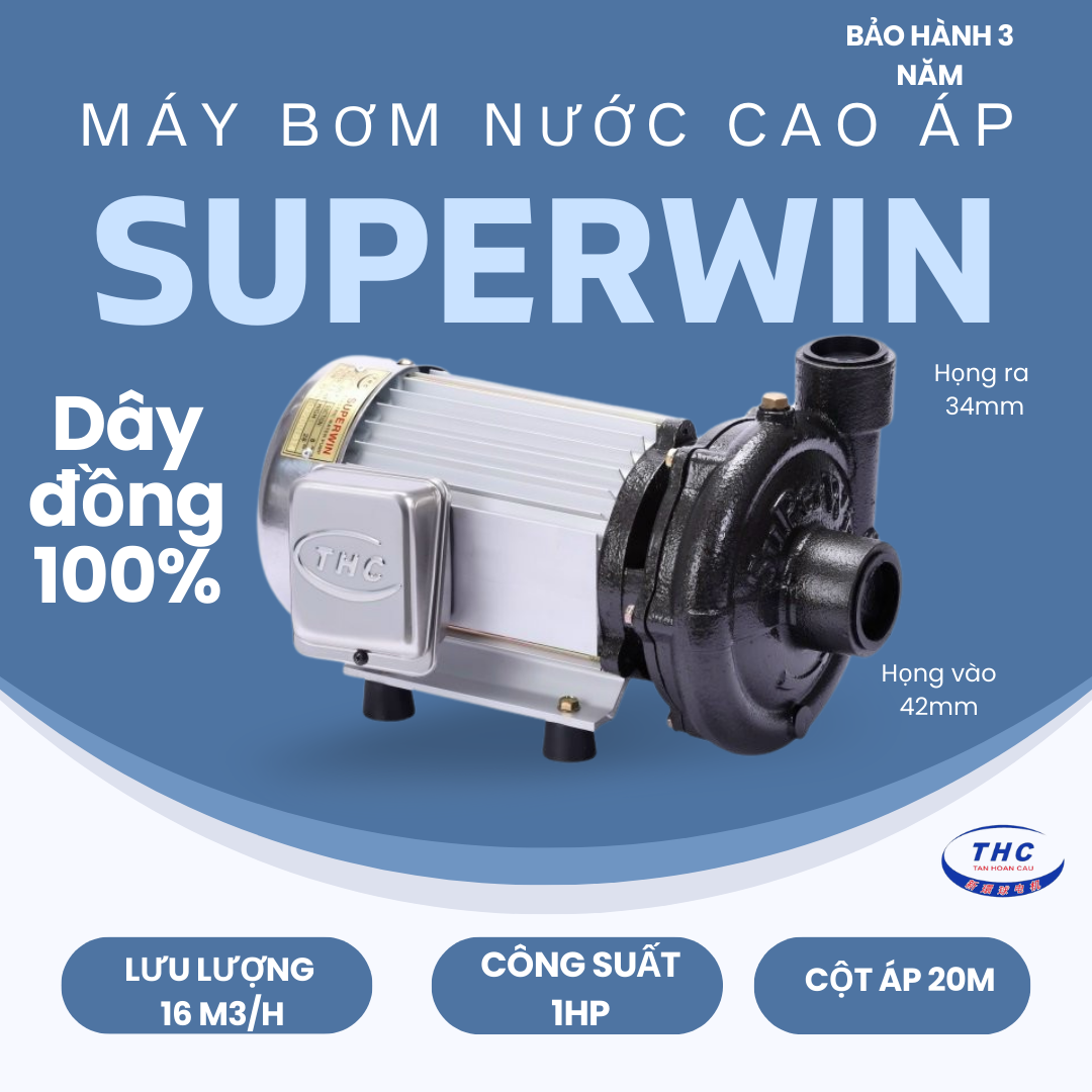 MÁY BƠM NƯỚC CAO ÁP SUPER WIN 1HP