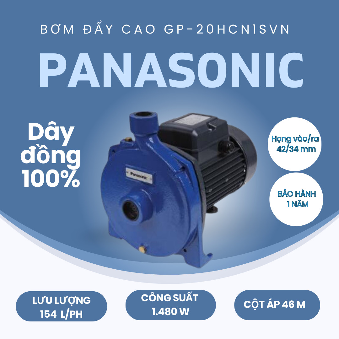 Máy bơm nước đẩy cao Panasonic GP-20HCN1SVN 1480W