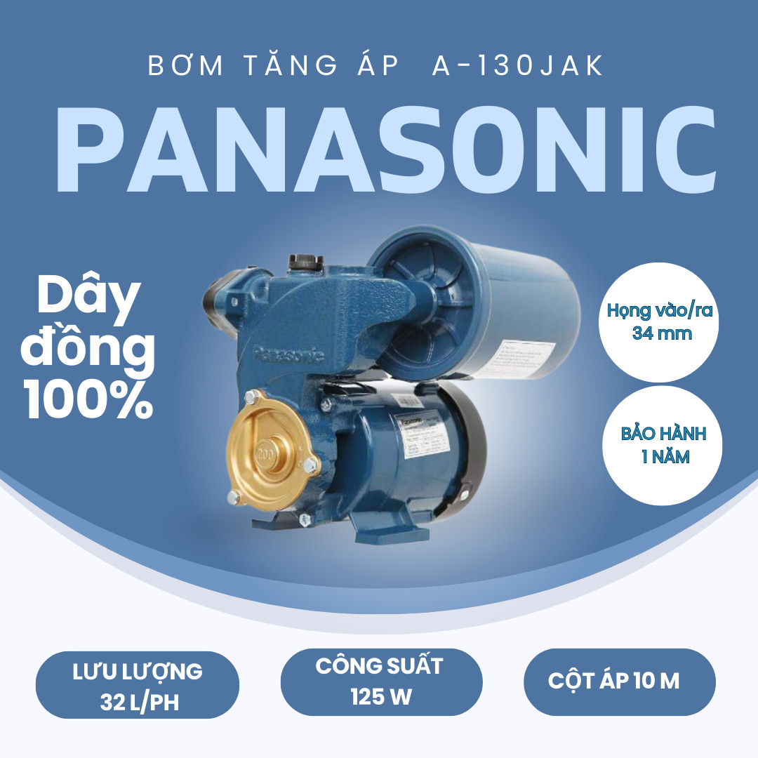 Máy bơm tăng áp Panasonic A-130JAK 125W