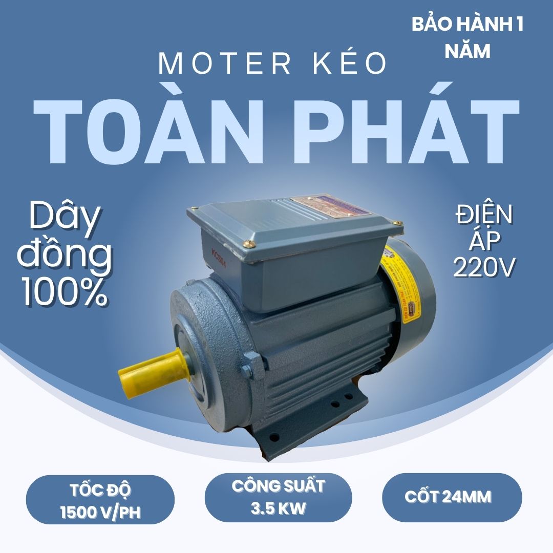 Motor Vỏ Gang Toàn Phát 5HP-3.5 KW (New-2023)