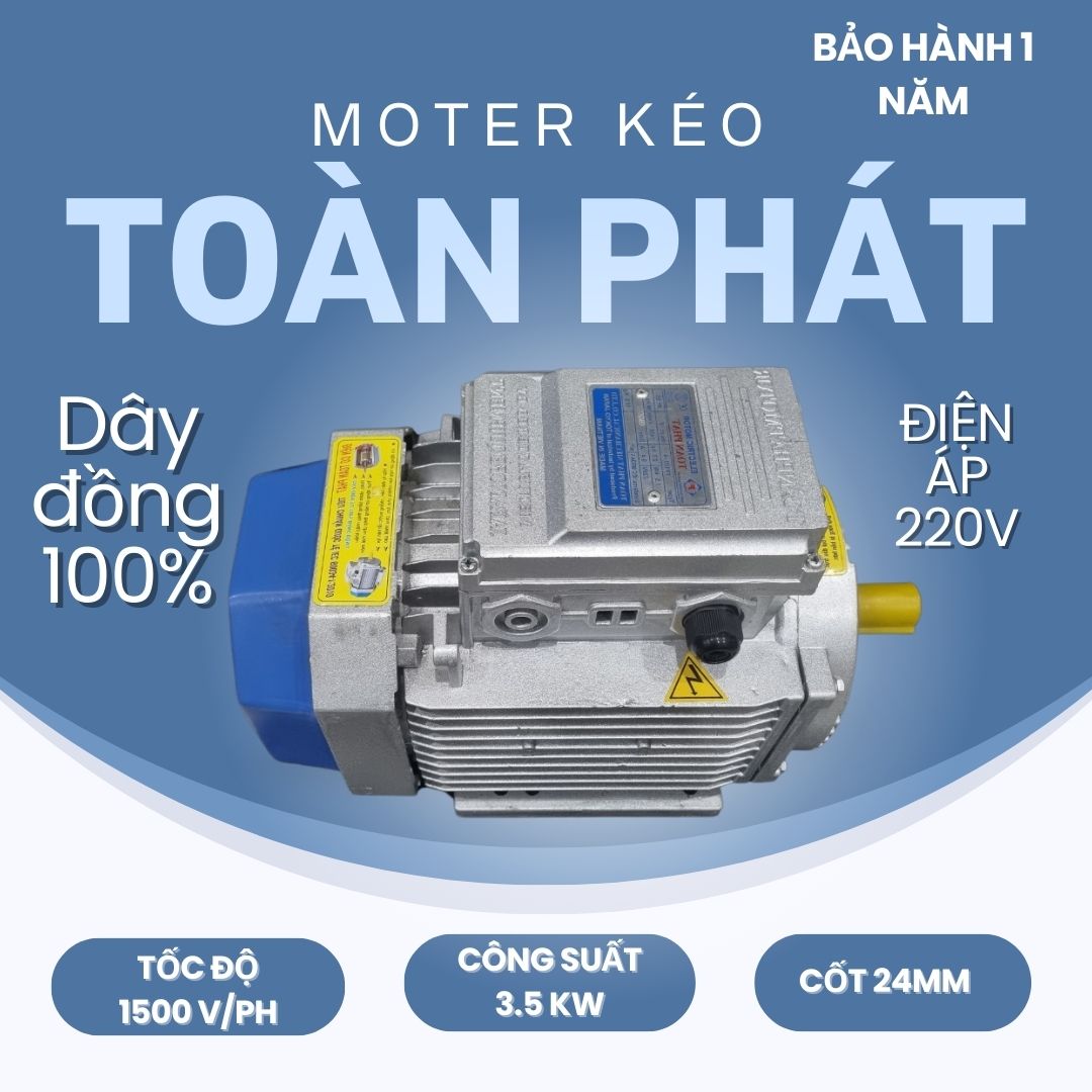 Motor kéo vỏ nhôm Toàn Phát  4.7HP – 3.5 KW/220v