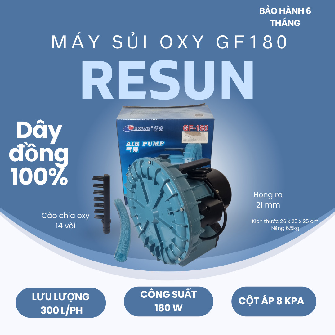 Máy sủi khí Oxy Resun GF công suất 180W