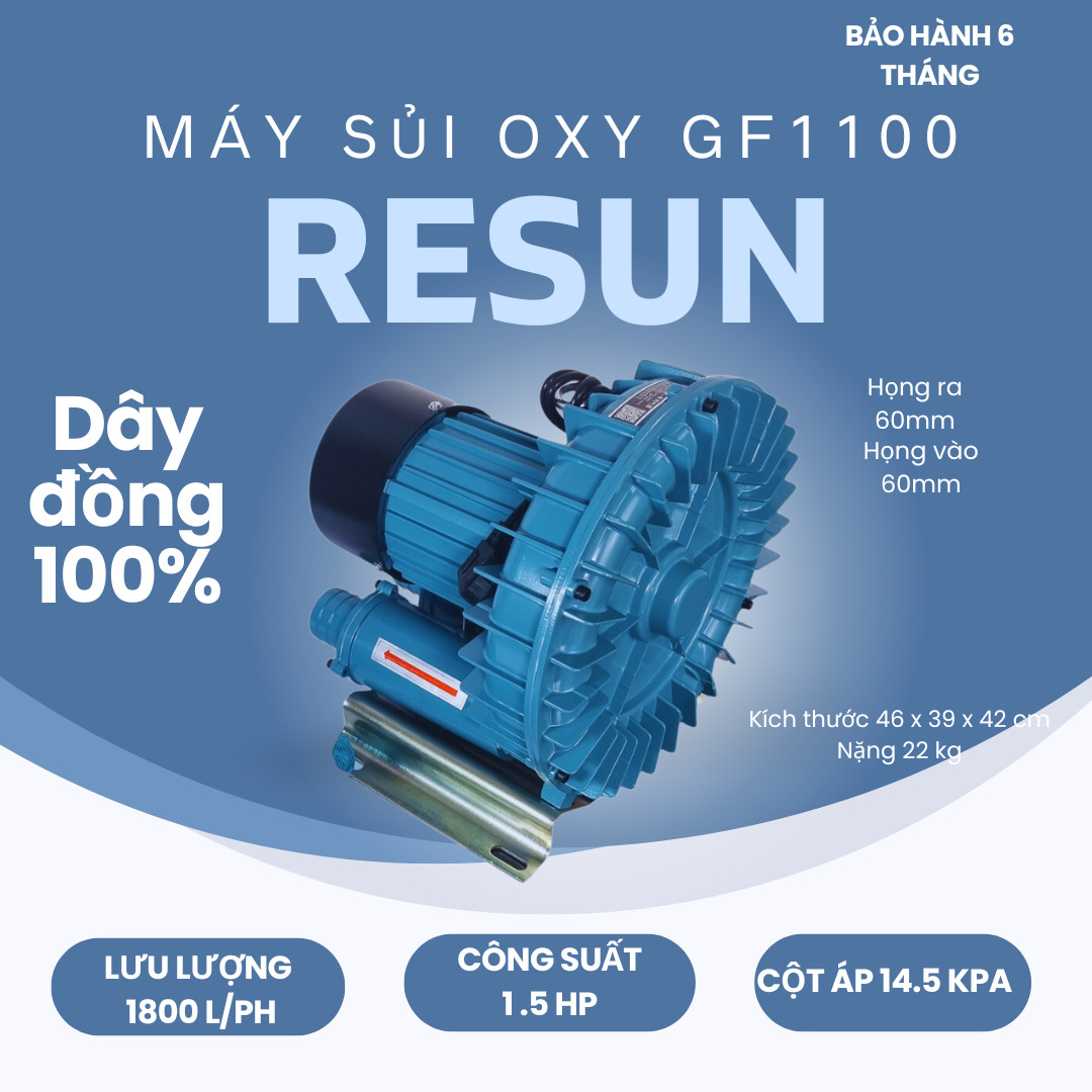 Máy sủi khí Oxy Resun GF công suất 1100W