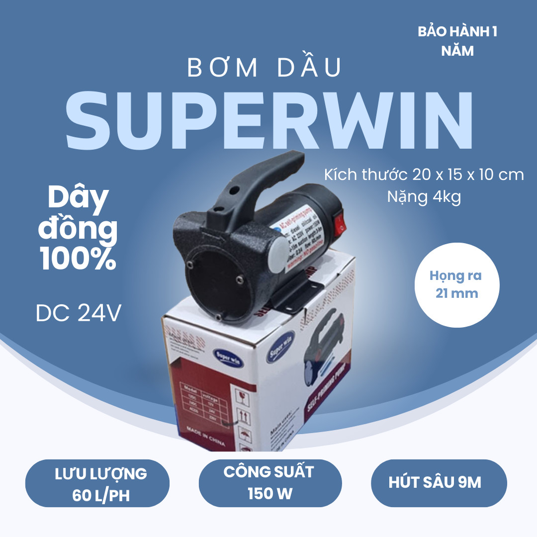 MÁY BƠM DẦU SUPER WIN 175W (24V)