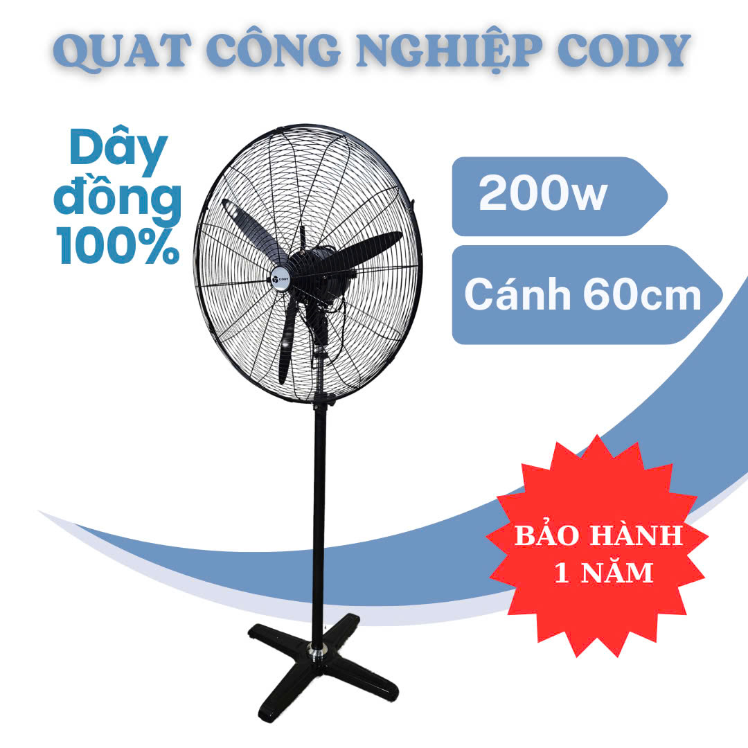 Quạt đứng công nghiệp Cody cánh 60cm – 200W