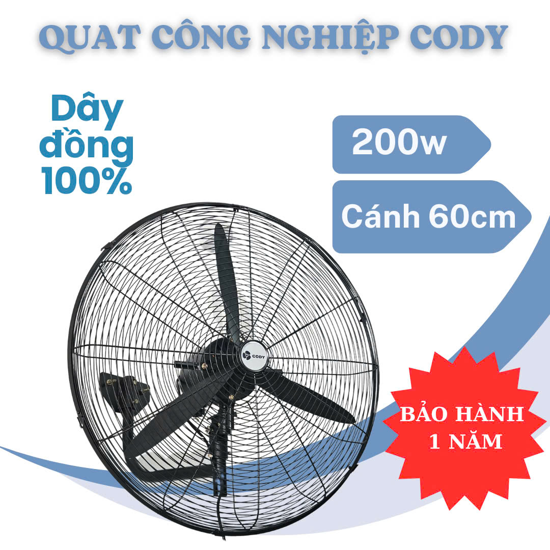 Quạt treo công nghiệp Cody cánh 60cm – 200W